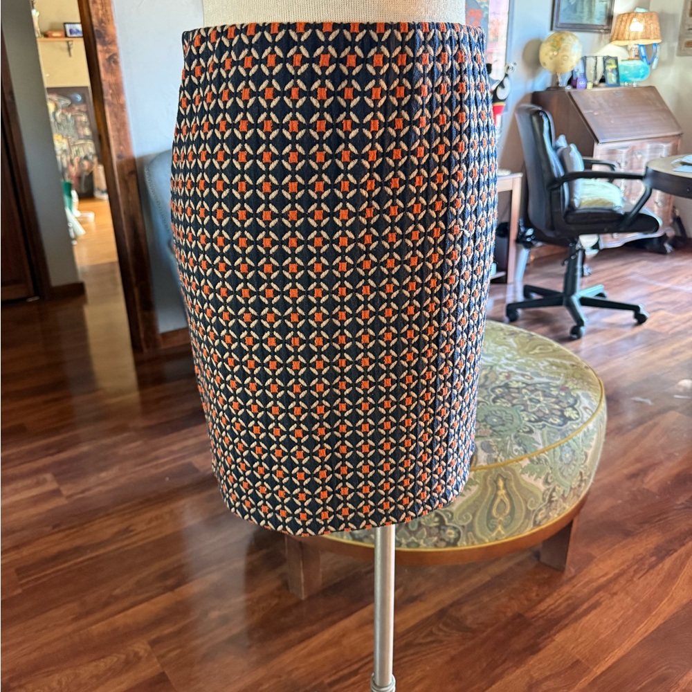 Promod Orange and Black Pencil Skirt Knee-Length